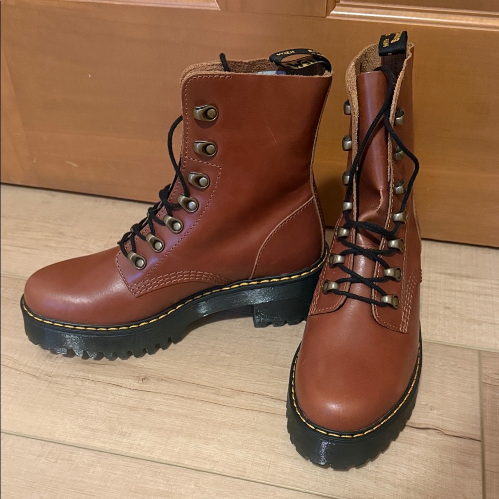 Dr. Martens Brown Leather Combat Boots